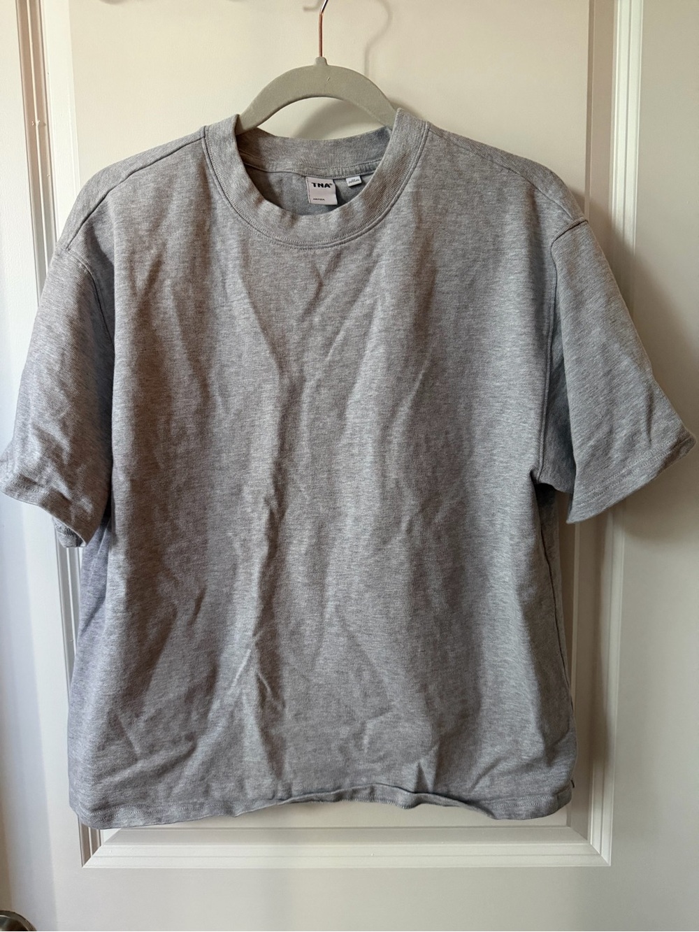 Aritzia Short Sleeve Crewneck Tee - Light Gray
